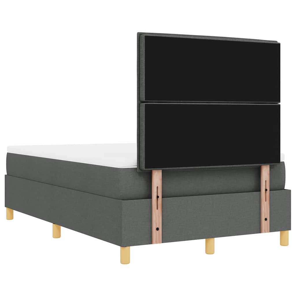 Boxspringbett mit Matratze Dunkelgrau 120 x 200 cm Stoff