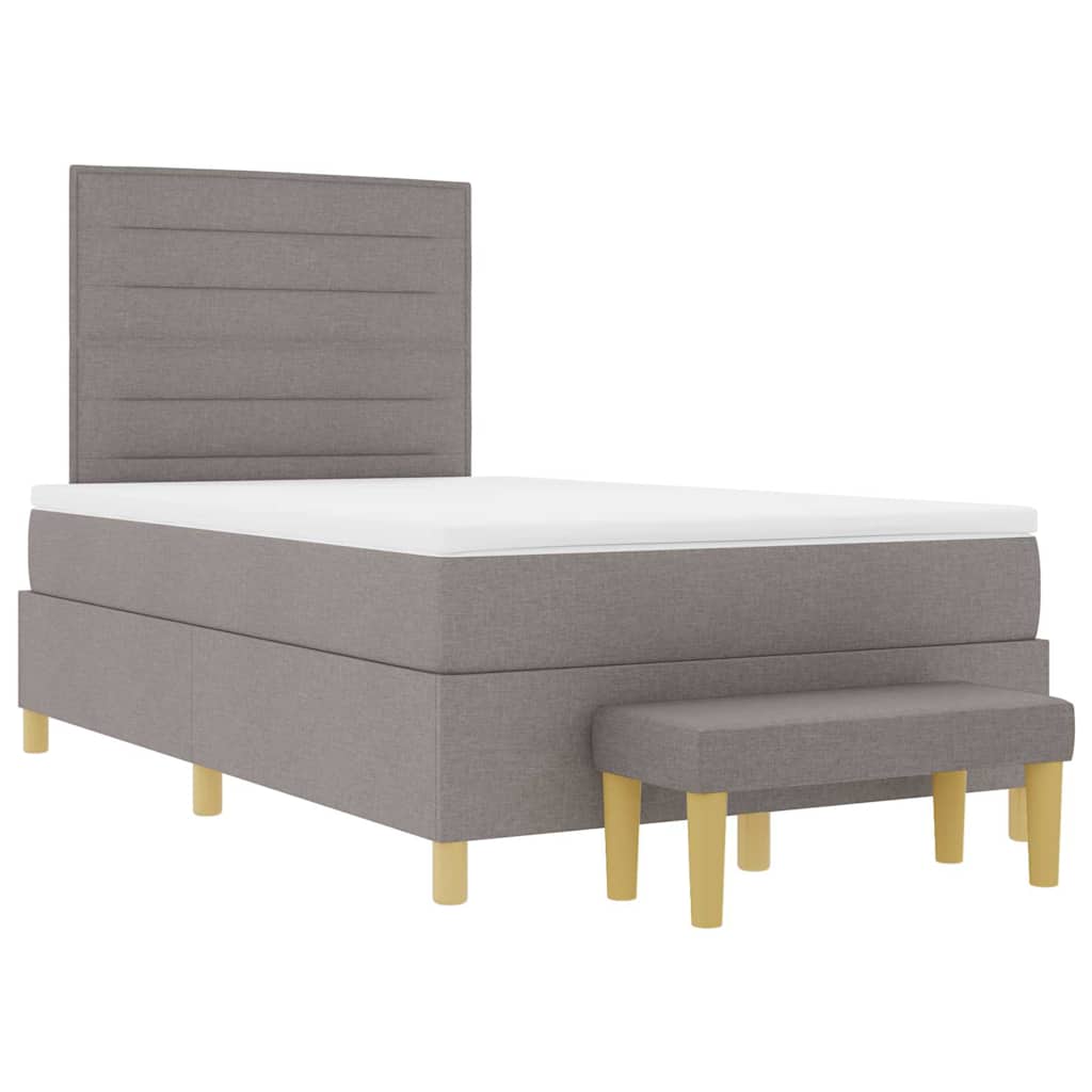 Boxspringbett mit Matratze Taupe 120 x 200 cm Stoff