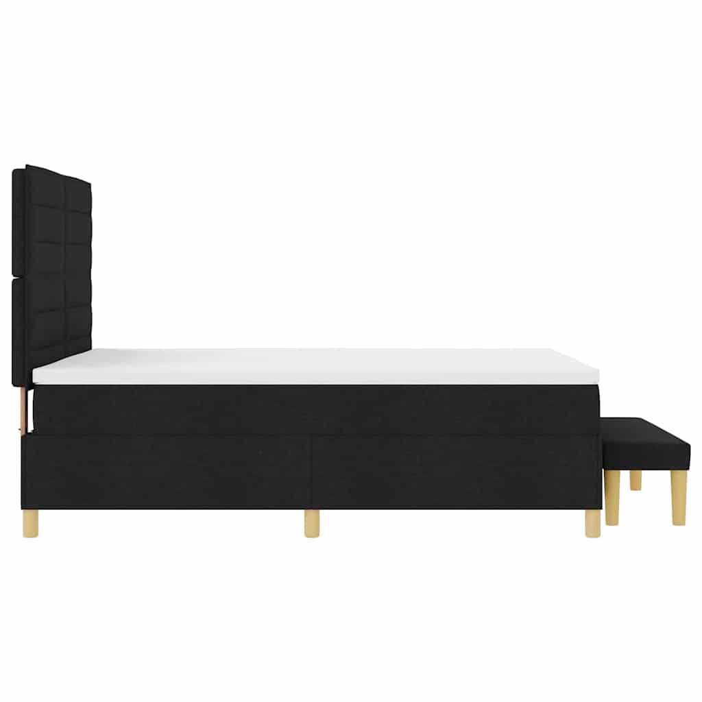 Boxspringbett mit Matratze Schwarz 140 x 190 cm Stoff