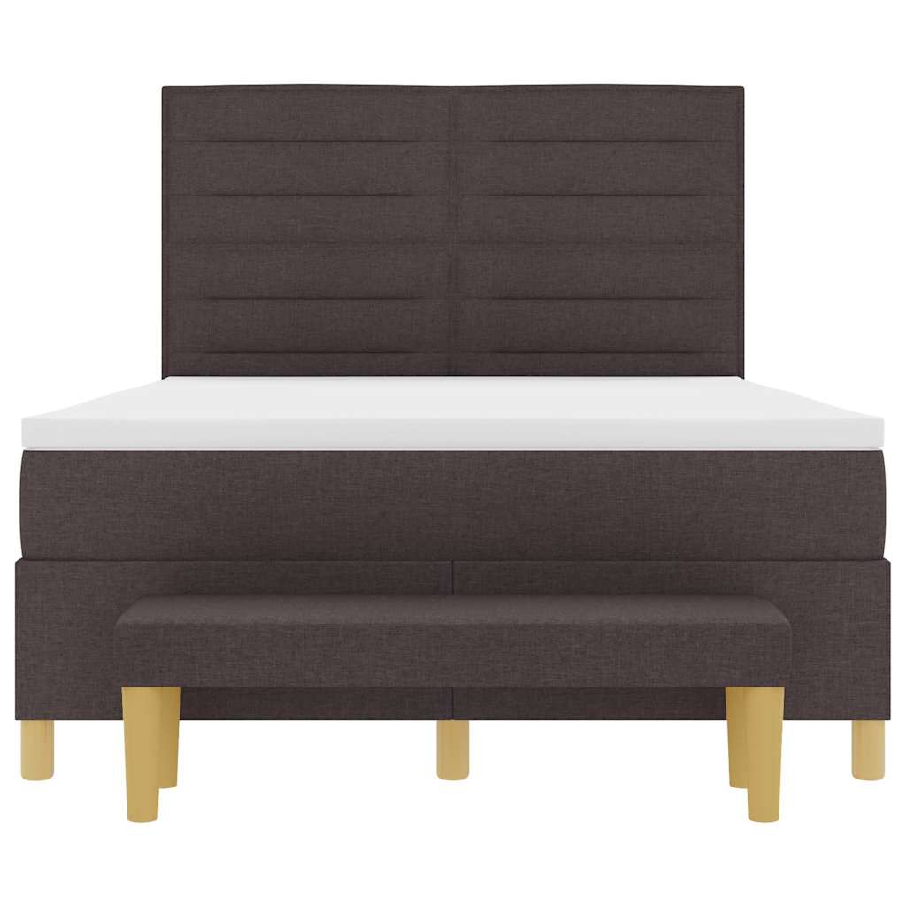 Boxspringbett mit Matratze Dunkelbraun 140 x 190 cm Stoff