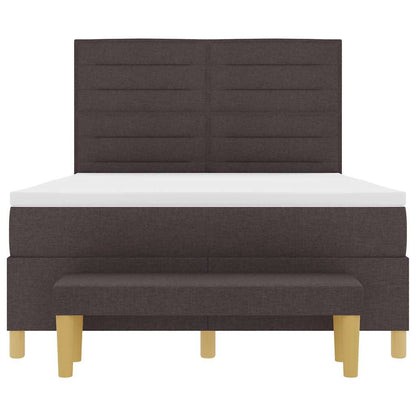 Boxspringbett mit Matratze Dunkelbraun 140 x 190 cm Stoff