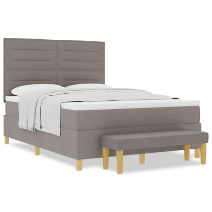 Boxspringbett mit Matratze Taupe 140 x 190 cm Stoff