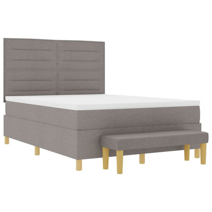 Boxspringbett mit Matratze Taupe 140 x 190 cm Stoff