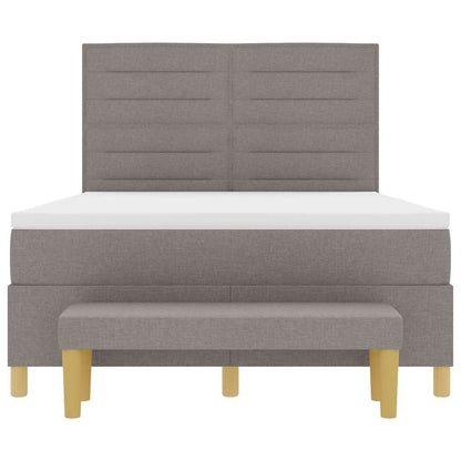 Boxspringbett mit Matratze Taupe 140 x 190 cm Stoff