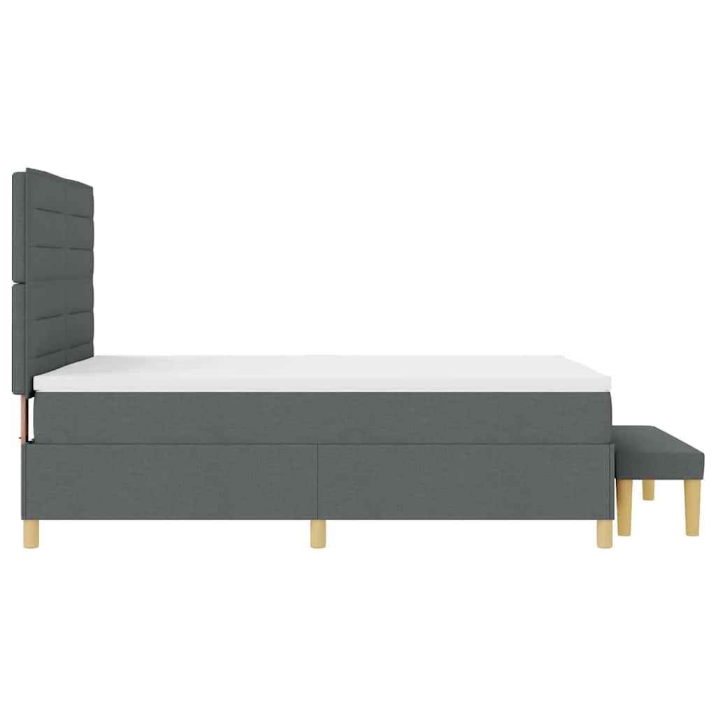 Boxspringbett mit Matratze Dunkelgrau 140 x 200 cm Stoff