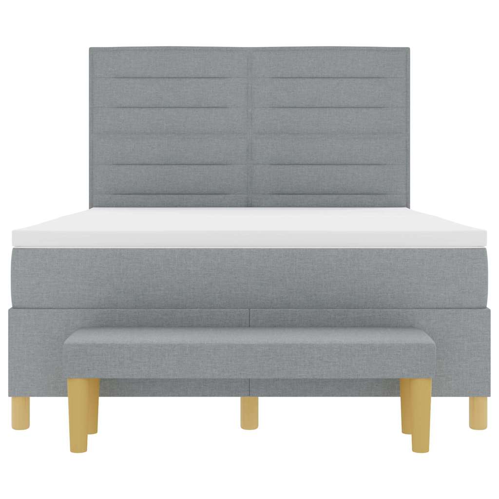 Boxspringbett mit Matratze Hellgrau 160 x 200 cm Stoff