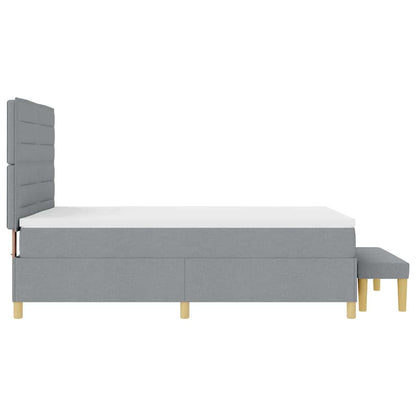 Boxspringbett mit Matratze Hellgrau 160 x 200 cm Stoff
