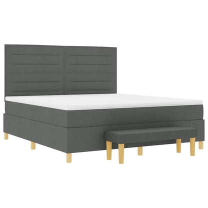 Boxspringbett mit Matratze Dunkelgrau 180 x 200 cm Stoff
