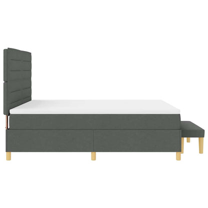 Boxspringbett mit Matratze Dunkelgrau 180 x 200 cm Stoff