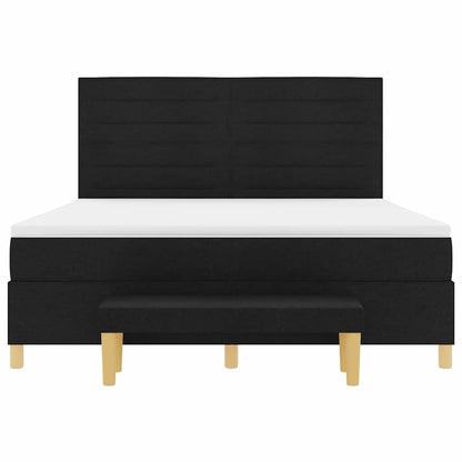 Boxspringbett mit Matratze Schwarz 180 x 200 cm Stoff