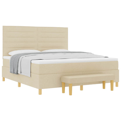Boxspringbett mit Matratze Creme 180 x 200 cm Stoff