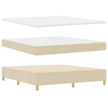 Boxspringbett mit Matratze Creme 180 x 200 cm Stoff