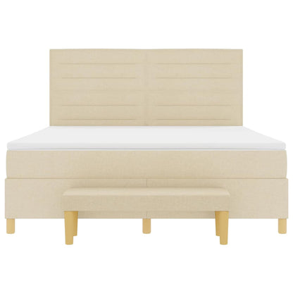 Boxspringbett mit Matratze Creme 180 x 200 cm Stoff