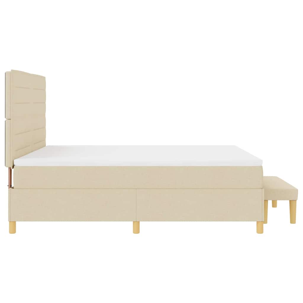 Boxspringbett mit Matratze Creme 180 x 200 cm Stoff