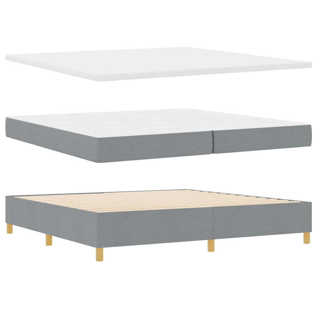 Boxspringbett mit Matratze Hellgrau 200 x 200 cm Stoff