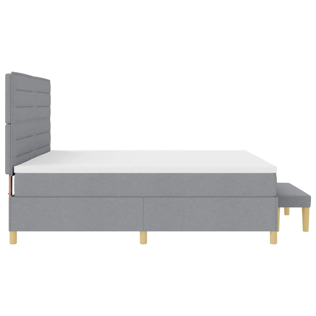Boxspringbett mit Matratze Hellgrau 200 x 200 cm Stoff