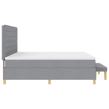 Boxspringbett mit Matratze Hellgrau 200 x 200 cm Stoff