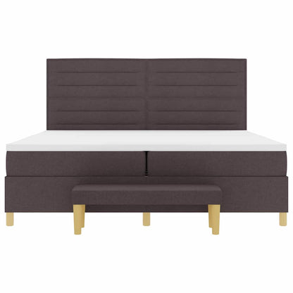 Boxspringbett mit Matratze Dunkelbraun 200 x 200 cm Stoff