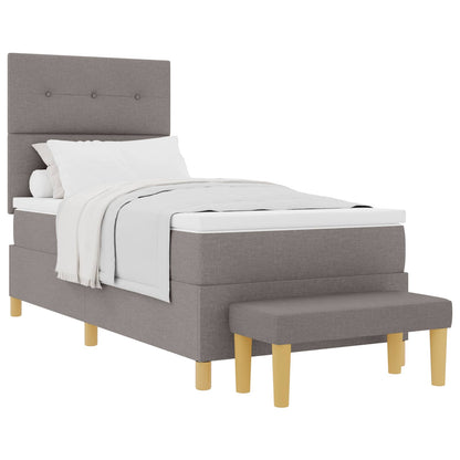 Boxspringbett mit Matratze mit Kopfteil Taupe 80 x 200 cm Stoff