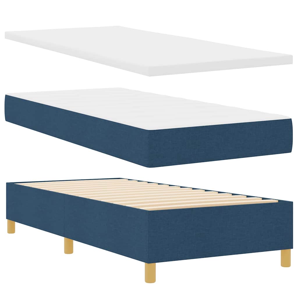 Boxspringbett mit Matratze mit Kopfteil Blau 80 x 200 cm Stoff