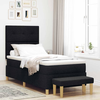 Boxspringbett mit Matratze Schwarz 90 x 190 cm Stoff