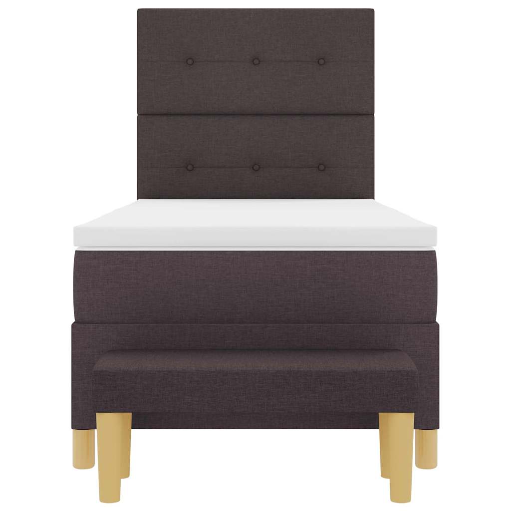 Boxspringbett mit Matratze Dunkelbraun 90 x 200 cm Stoff