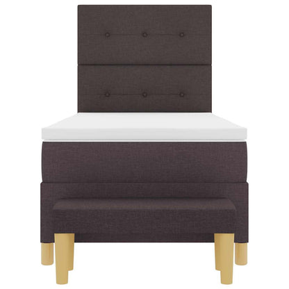 Boxspringbett mit Matratze Dunkelbraun 90 x 200 cm Stoff