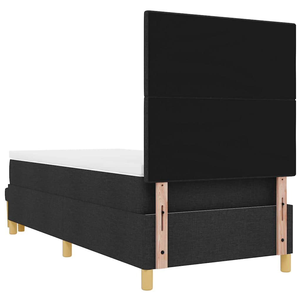 vidaXL Boxspringbett mit Matratze Schwarz 100 x 200 cm Stoff