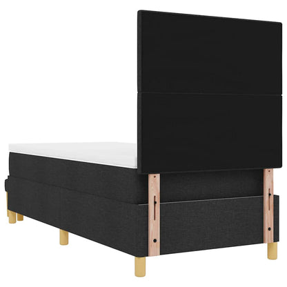 vidaXL Boxspringbett mit Matratze Schwarz 100 x 200 cm Stoff