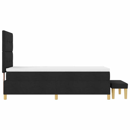vidaXL Boxspringbett mit Matratze Schwarz 100 x 200 cm Stoff