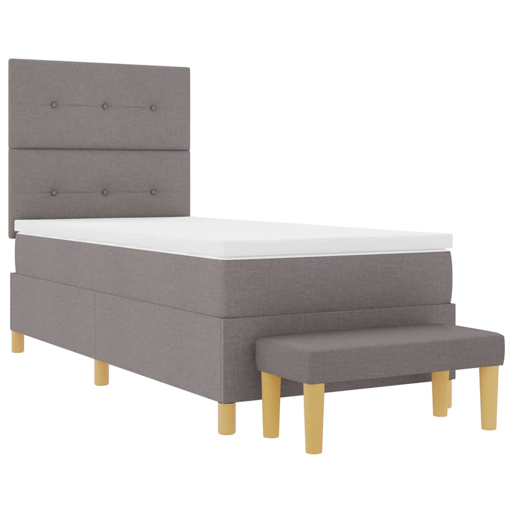 Boxspringbett mit Matratze Taupe 100 x 200 cm Stoff