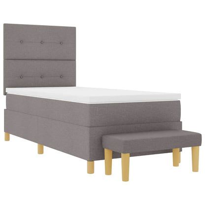 Boxspringbett mit Matratze Taupe 100 x 200 cm Stoff