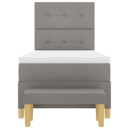 Boxspringbett mit Matratze Taupe 100 x 200 cm Stoff