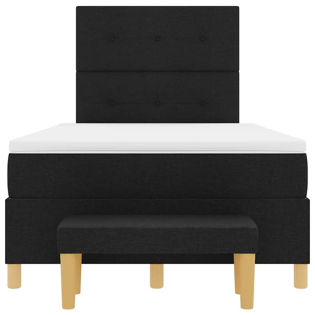 Boxspringbett mit Matratze Schwarz 120 x 190 cm Stoff