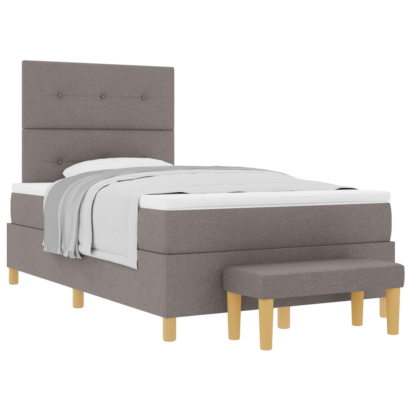 Boxspringbett mit Matratze Taupe 120 x 190 cm Stoff