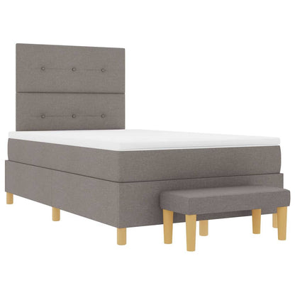 Boxspringbett mit Matratze Taupe 120 x 190 cm Stoff