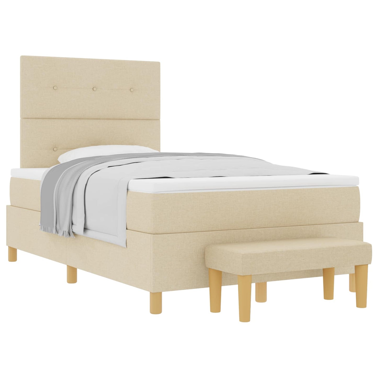 Boxspringbett mit Matratze Creme 120 x 200 cm Stoff