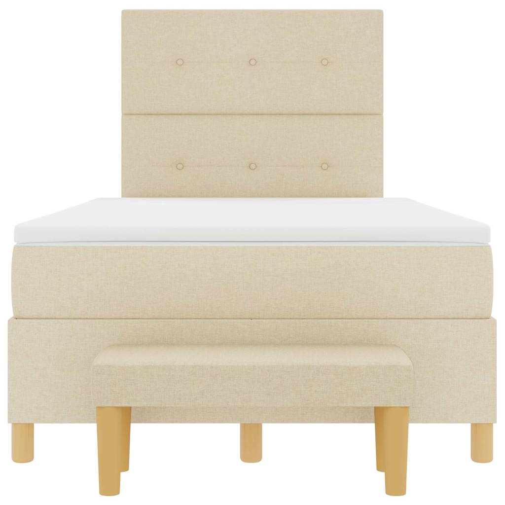 Boxspringbett mit Matratze Creme 120 x 200 cm Stoff