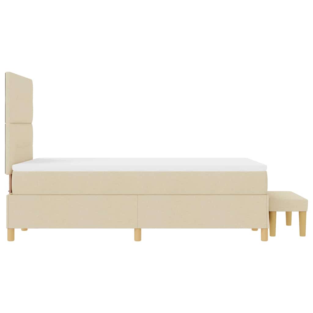 Boxspringbett mit Matratze Creme 120 x 200 cm Stoff