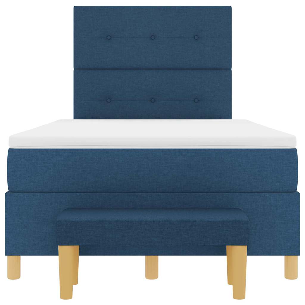 Boxspringbett mit Matratze mit Kopfteil Blau 120 x 200 cm Stoff
