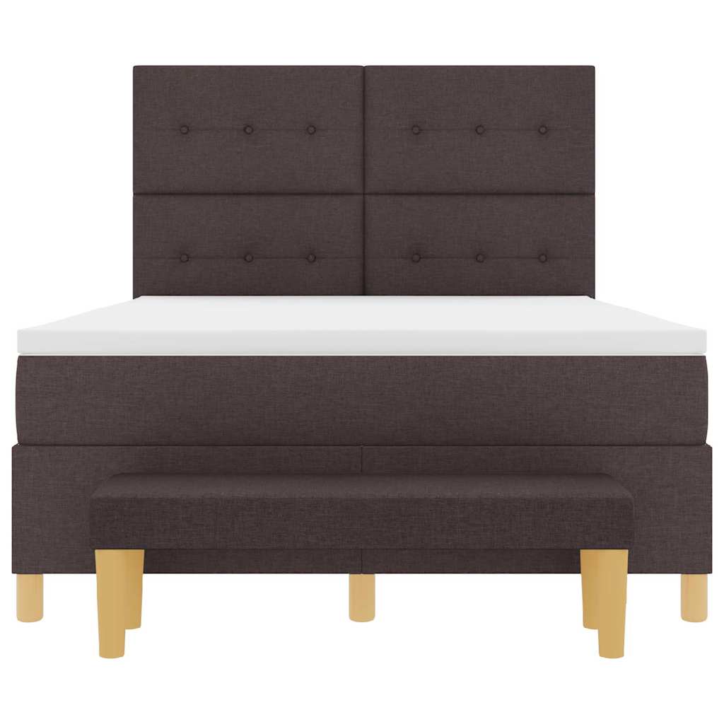 Boxspringbett mit Matratze Dunkelbraun 140 x 190 cm Stoff