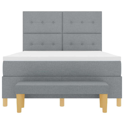 Boxspringbett mit Matratze Hellgrau 140 x 200 cm Stoff