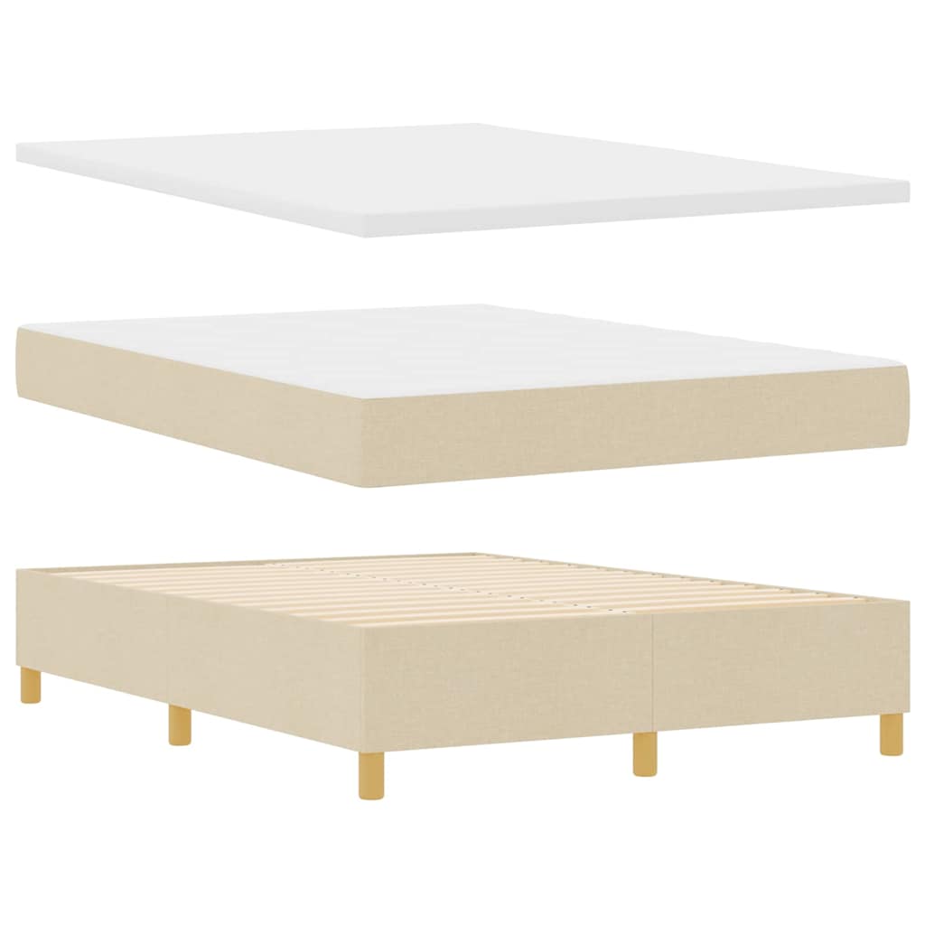 Boxspringbett mit Matratze Creme 140 x 200 cm Stoff