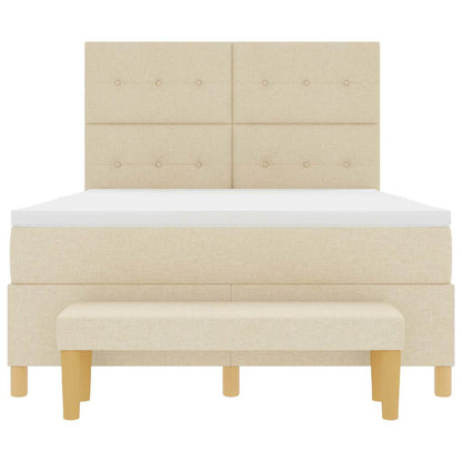 Boxspringbett mit Matratze Creme 140 x 200 cm Stoff