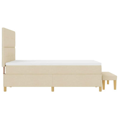 Boxspringbett mit Matratze Creme 140 x 200 cm Stoff
