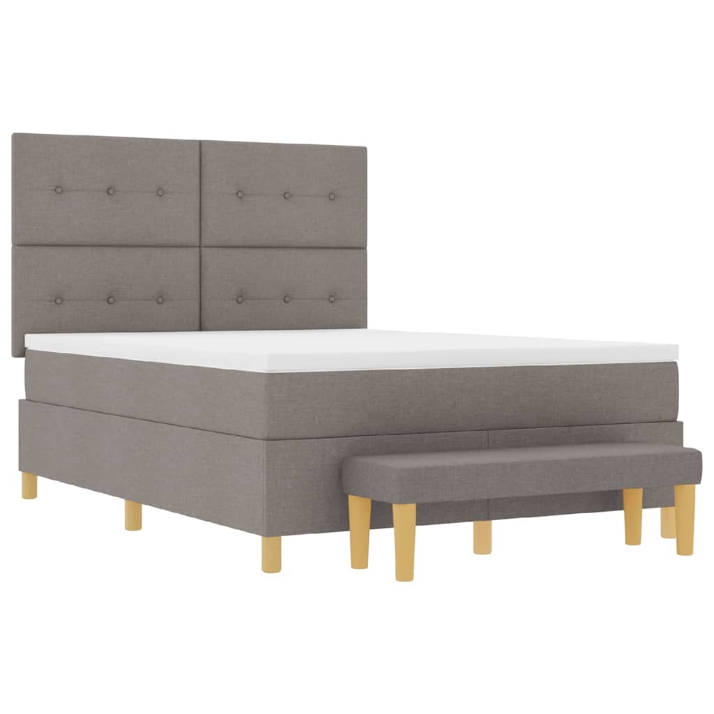 Boxspringbett mit Matratze Taupe 160 x 200 cm Stoff