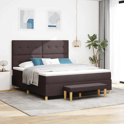 vidaXL Boxspringbett mit Matratze Dunkelbraun 180 x 200 cm Stoff