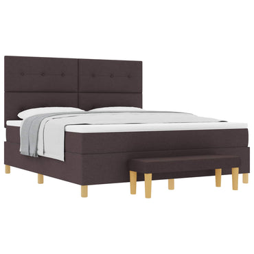 vidaXL Boxspringbett mit Matratze Dunkelbraun 180 x 200 cm Stoff
