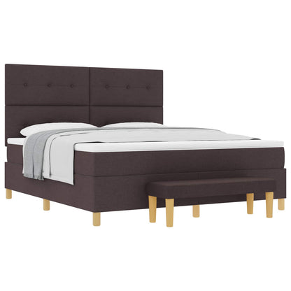 vidaXL Boxspringbett mit Matratze Dunkelbraun 180 x 200 cm Stoff