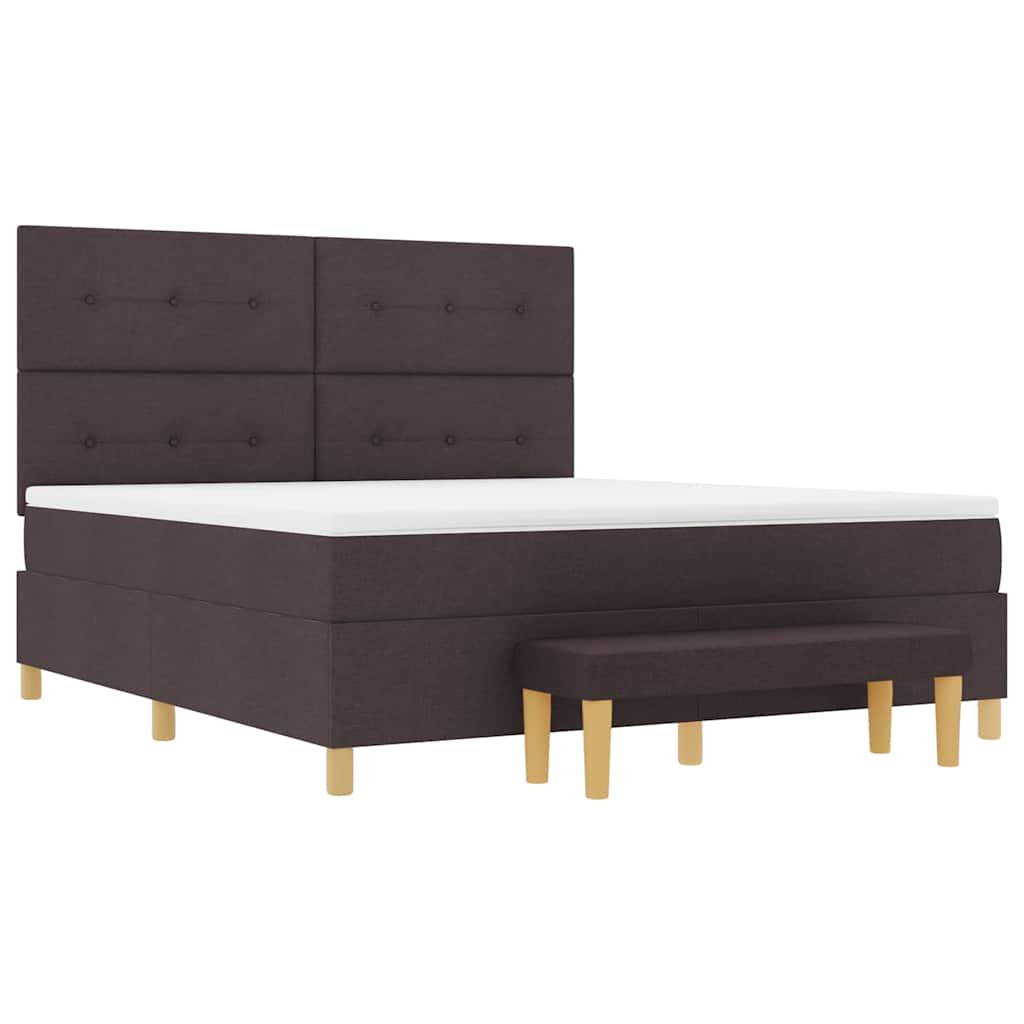 vidaXL Boxspringbett mit Matratze Dunkelbraun 180 x 200 cm Stoff